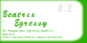 beatrix egressy business card